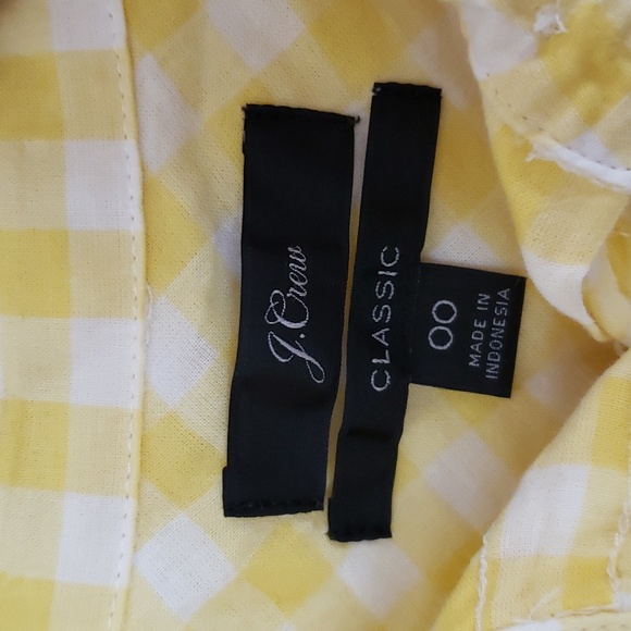 J Crew classic yellow check gingham airy, lightweight long sleeve button up. - Picture 4 of 7